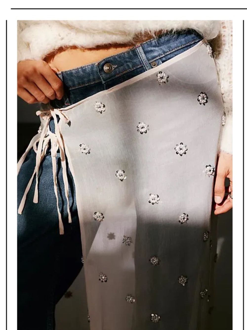 NWOT free people Embellished Apron Sarong - Picture 5 of 12